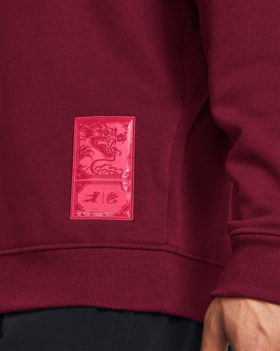 Men's Curry x Bruce Lee Lunar New Year Elements Crew in Red image number 3